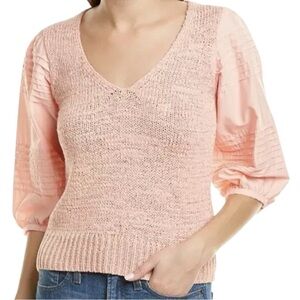 La Vie Rebecca Taylor Poplin Sleeve Pullover size M